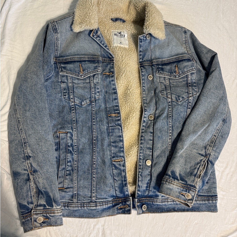 Blue Denim Sherpa-Lined Jacket